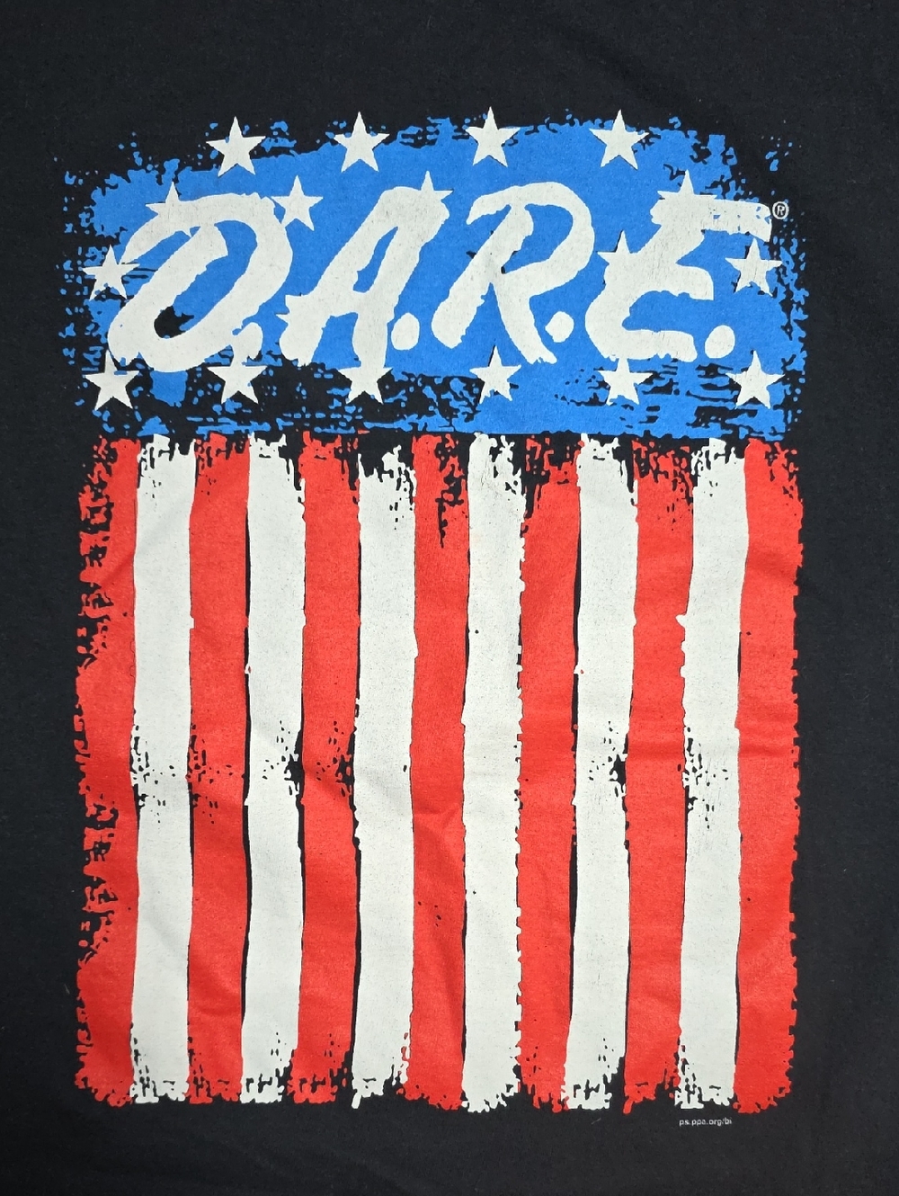 Fruit of the Loom Vintage 90's DARE American Flag Graphic Tee Shirt Sz Sm